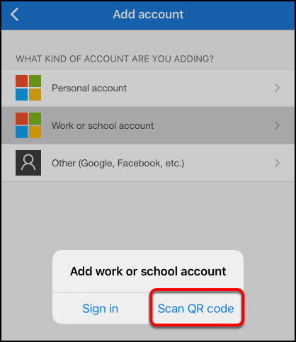add work or school account prompt