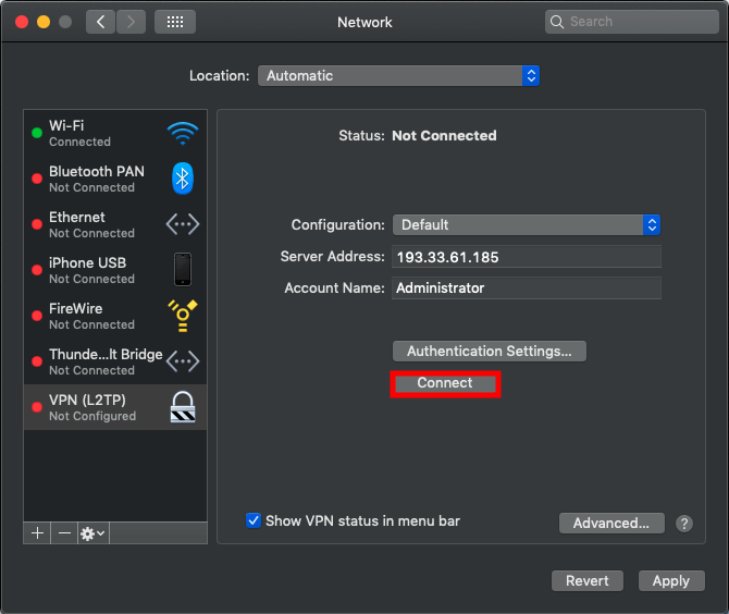 macos vpn connect