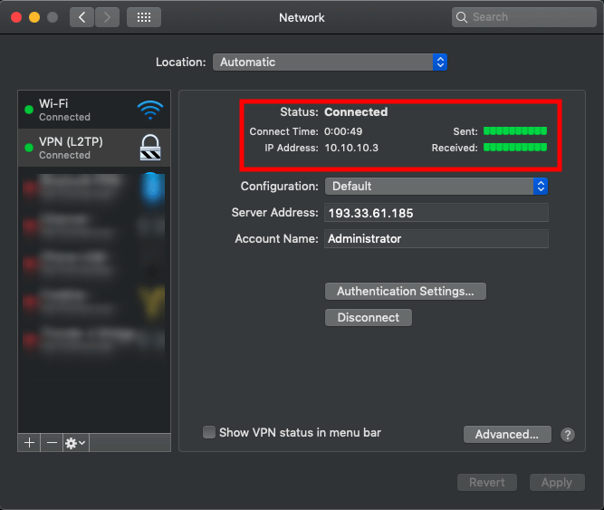 macos vpn status